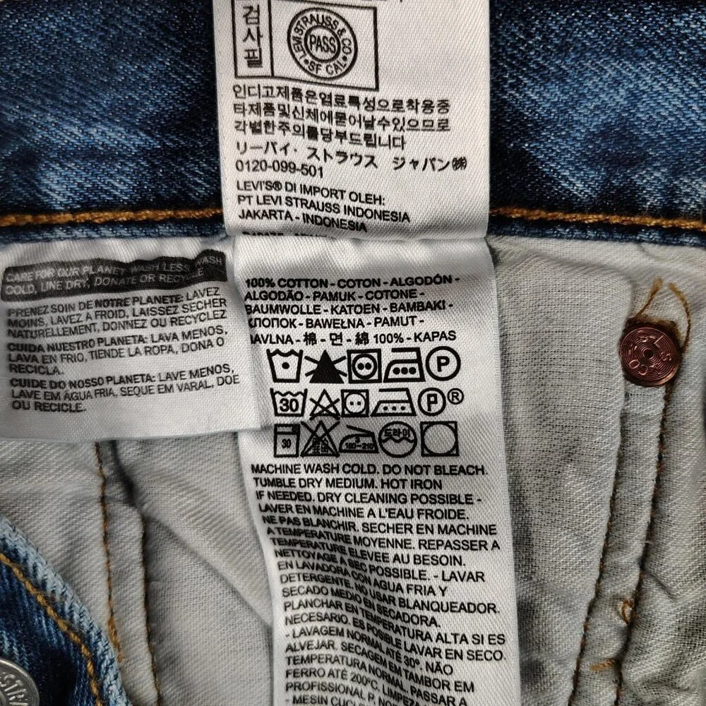 Levi's 501 Button Fly Jeans Mens 36x30 Straight Leg Red Tab